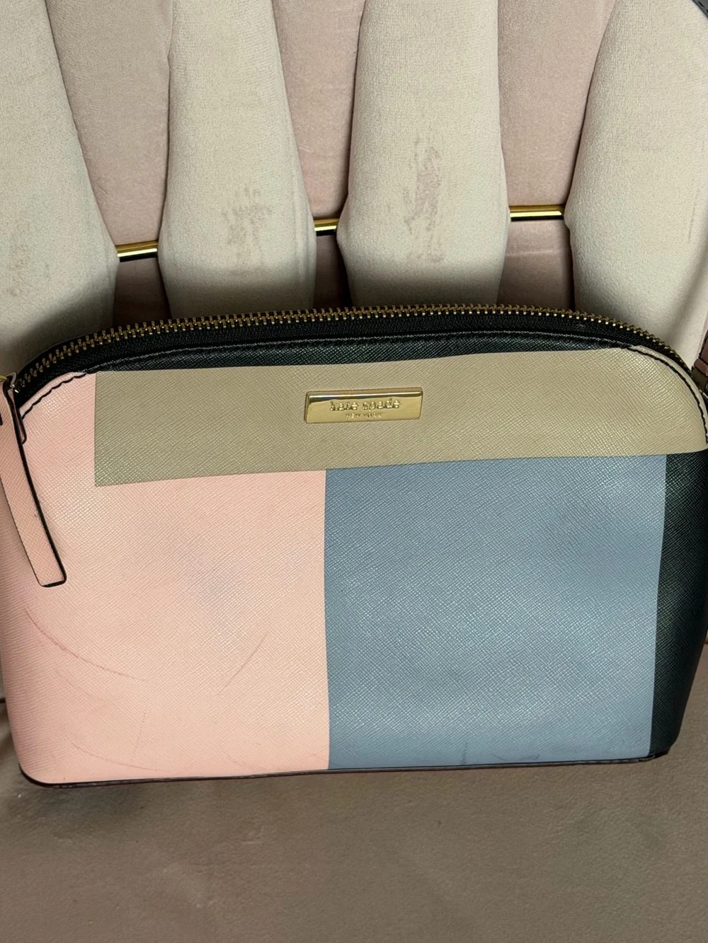 Kate Spade Cedar Street Tenley Colorblock Crossbody WKRU4007 Pink Blue Saffiano